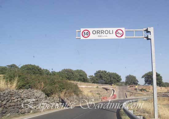 orroli road sign in sardegna italy