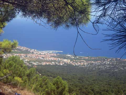 panoramic view of the village of cala gonone