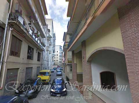 street leading to my cheap self catering holiday rental in sardinia italy