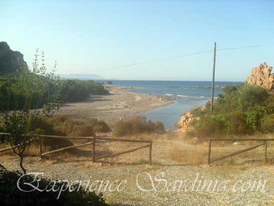 view of the italian beach of the mari dividu in sardinia