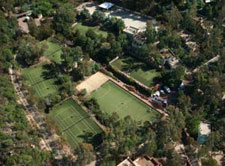 aerial view of the tennis ourts in the resort